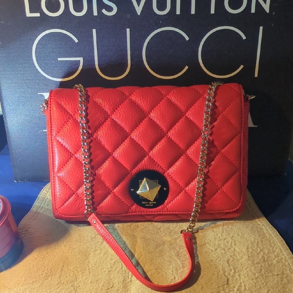 kate spade Handbags - Kate Spade Red Quilted Shoulder Bag with Chain Strap NWOT ASKING ONLY $110